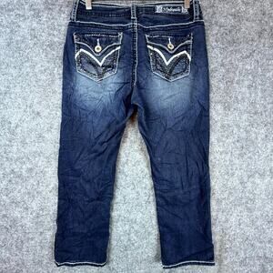 Hydraulic Lola Jeans Womens 9/10 Blue Flap Pocket Y2K Cropped Low Rise Straight